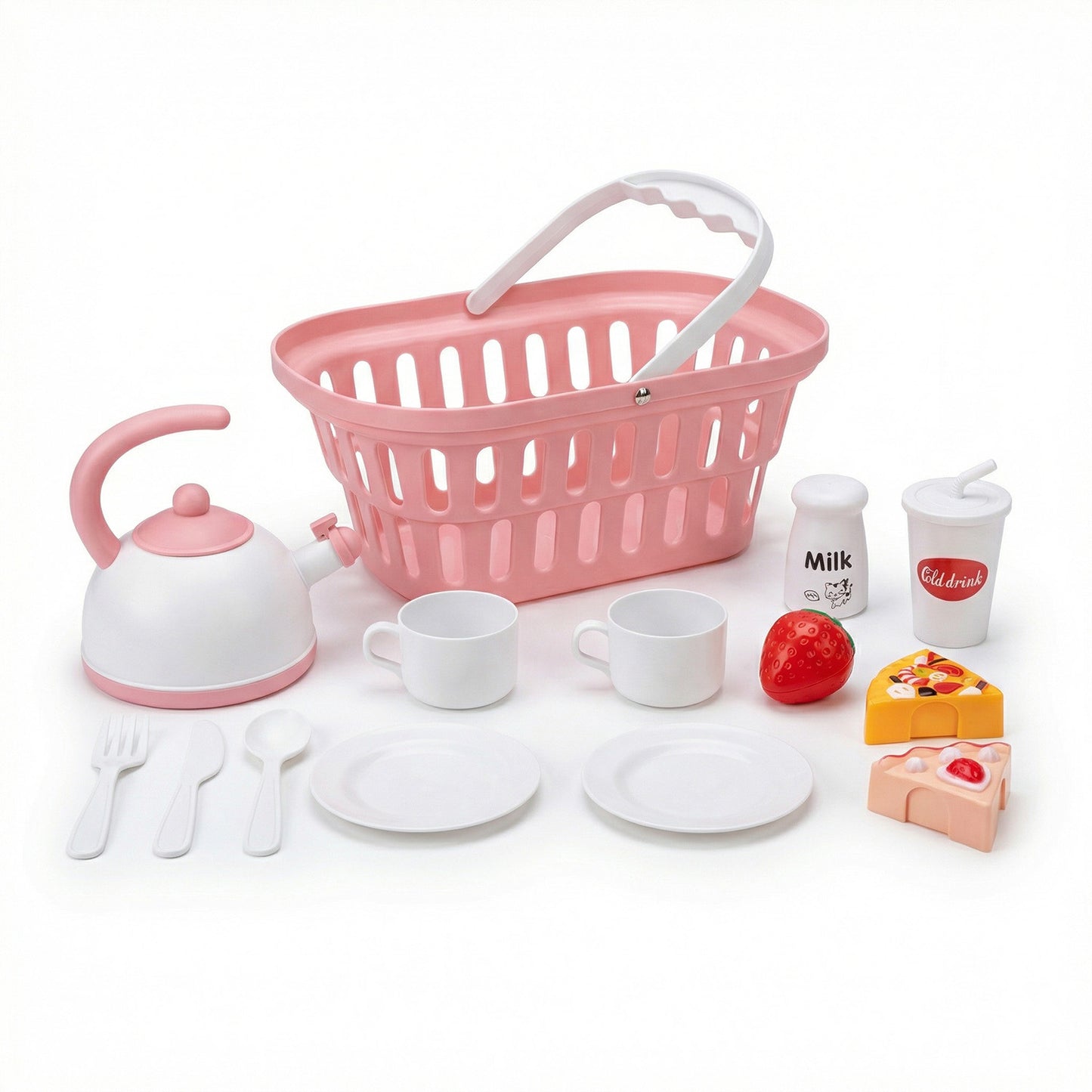 Kids Picnic Basket Kitchen Playset with Accessories – Pretend Cooking & Role Play Toy for Children | Qatar