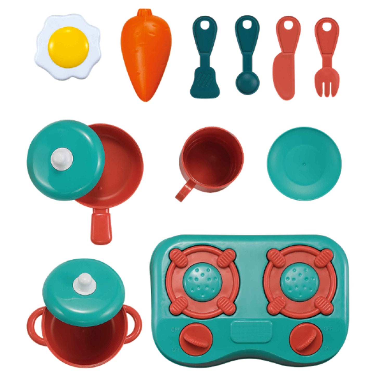 Kids Kitchen Play Set with Luggage Case – 14PCS Cooking Toy Set
