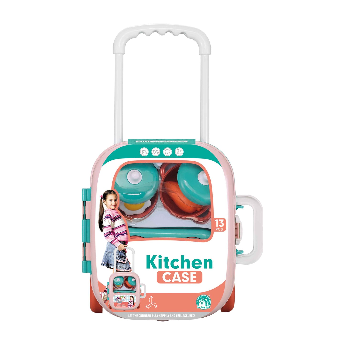 Kids Kitchen Play Set with Luggage Case – 14PCS Cooking Toy Set