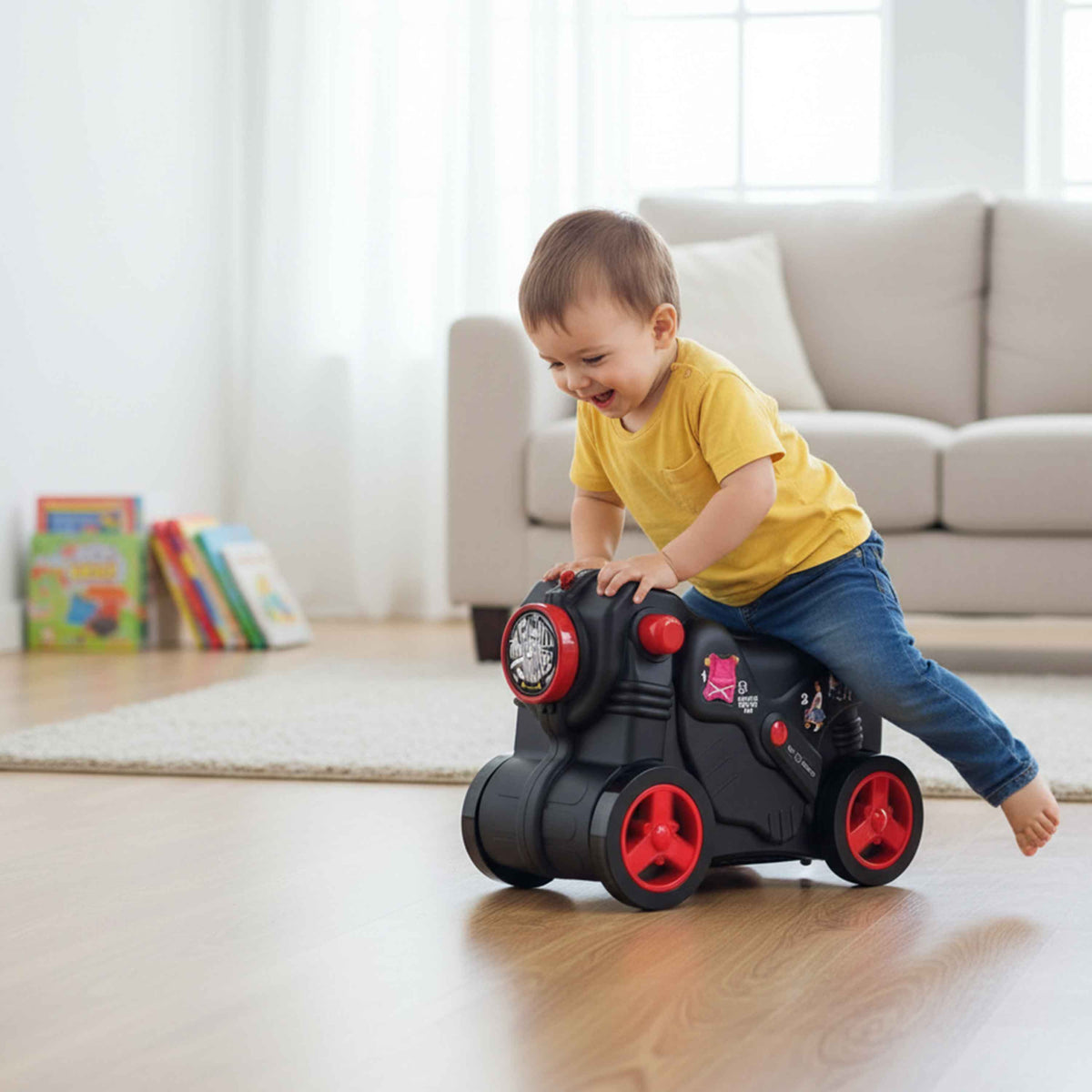 Kids Ride-On Suitcase Travel Toy with Pull Strap