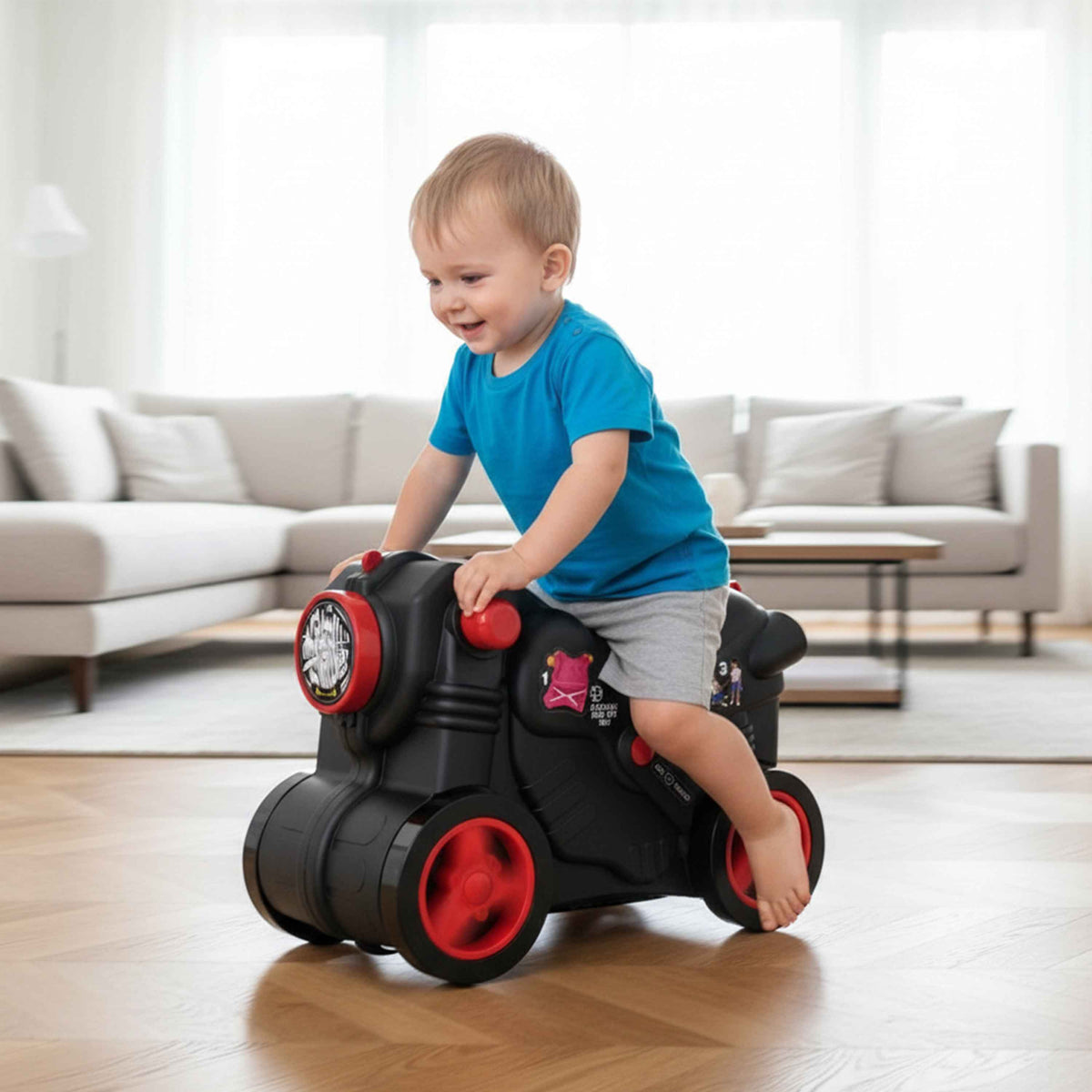 Kids Ride-On Suitcase Travel Toy with Pull Strap