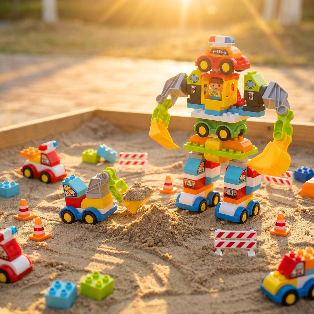 Kids DIY robot and car construction blocks