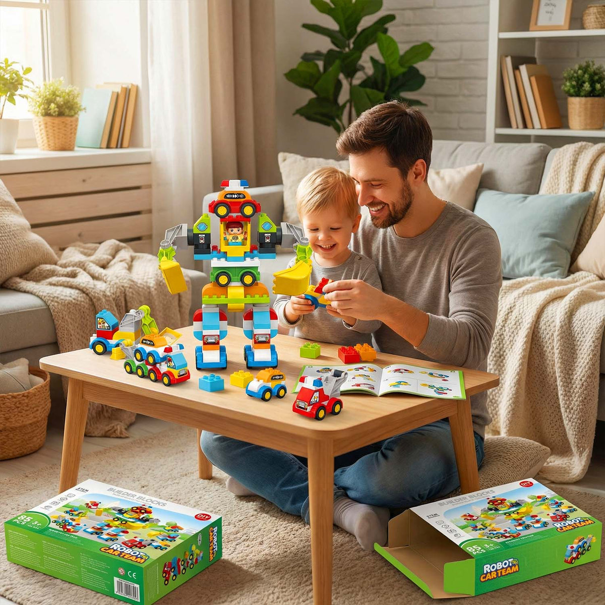 Colorful building blocks toy set ages 3+