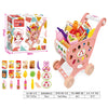 Kids shopping cart toy playset with grocery accessories for pretend play