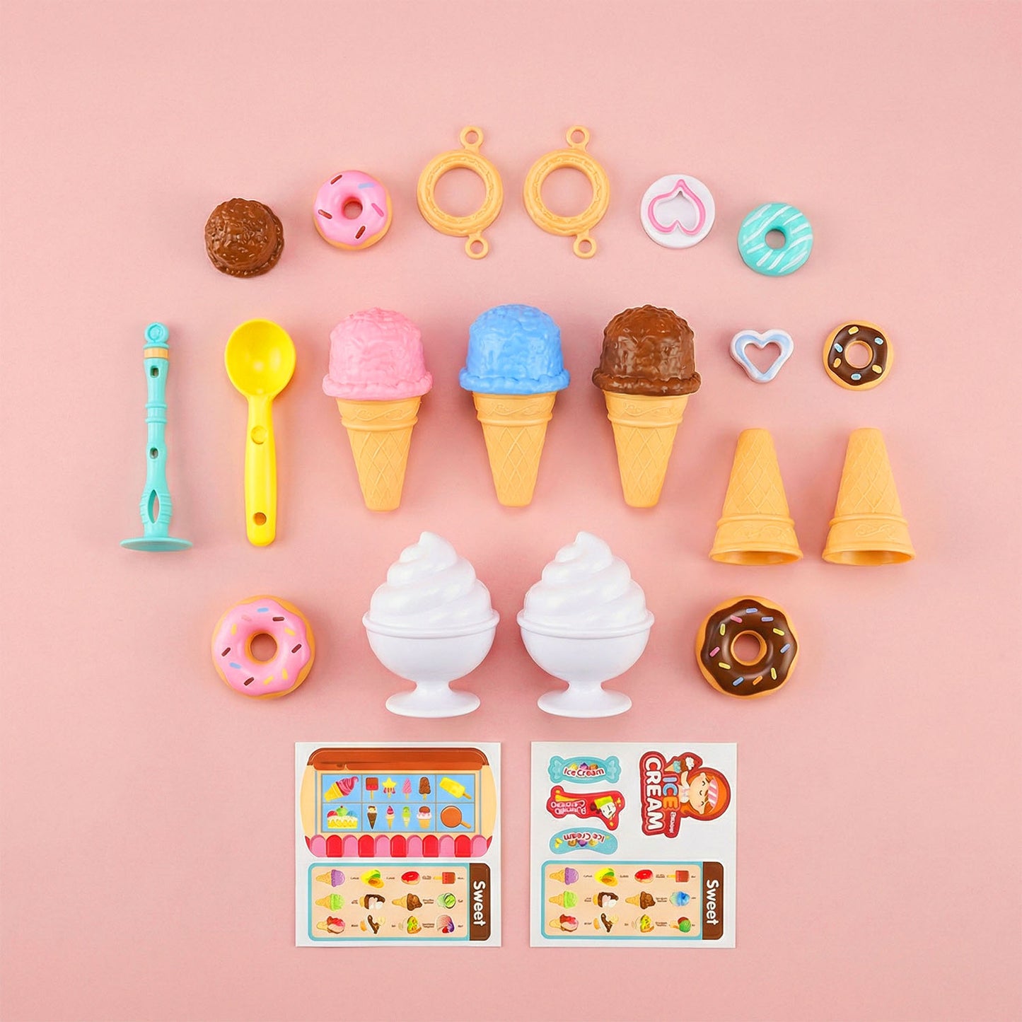 Kids Ice Cream Suitcase Play Set 27PCS – Sweets Ice Cream Role Play Toy | Qatar