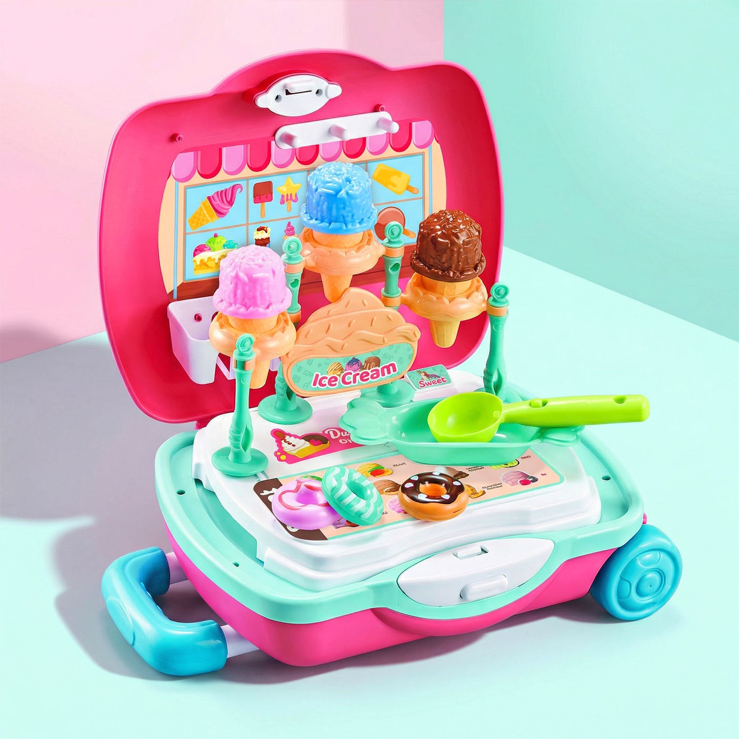Kids Ice Cream Suitcase Play Set 27PCS – Sweets Ice Cream Role Play Toy | Qatar