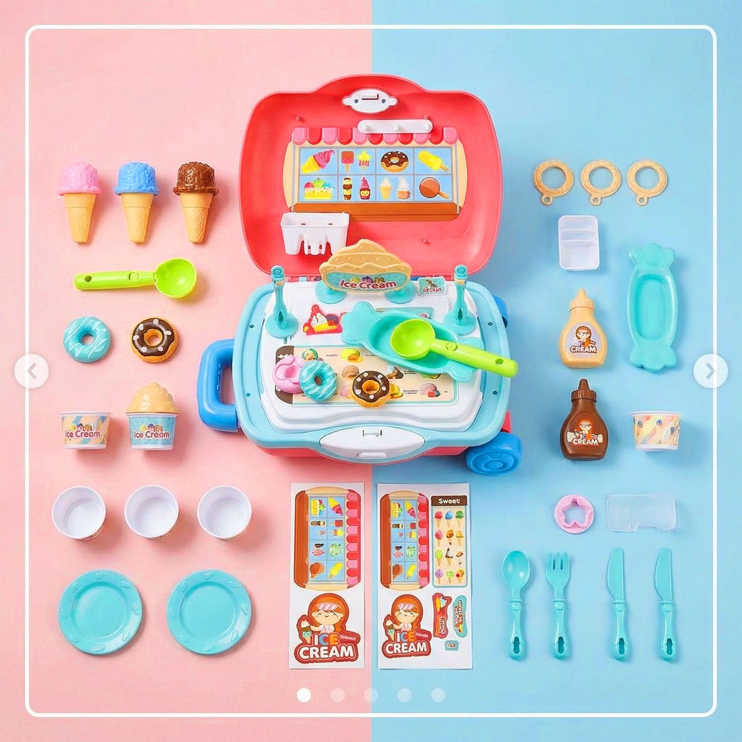Portable ice cream role play toy for children