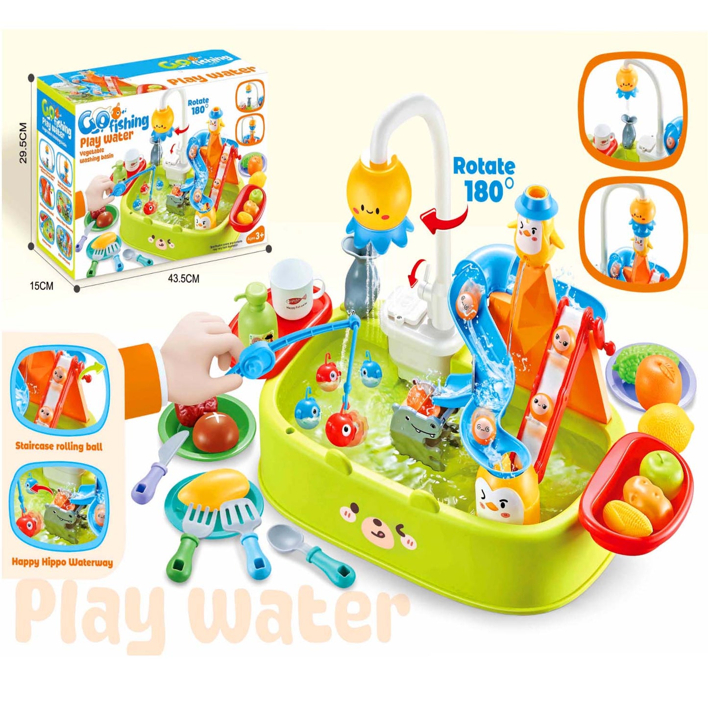 Kids water play table toy with fishing game

Interactive sink water playset for toddlers

Children water activity play table with faucet

Kids fishing water play toy with accessories

Educational water play table for kids