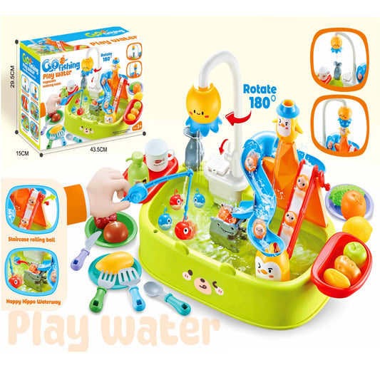 Kids water play table toy with fishing game

Interactive sink water playset for toddlers

Children water activity play table with faucet

Kids fishing water play toy with accessories

Educational water play table for kids