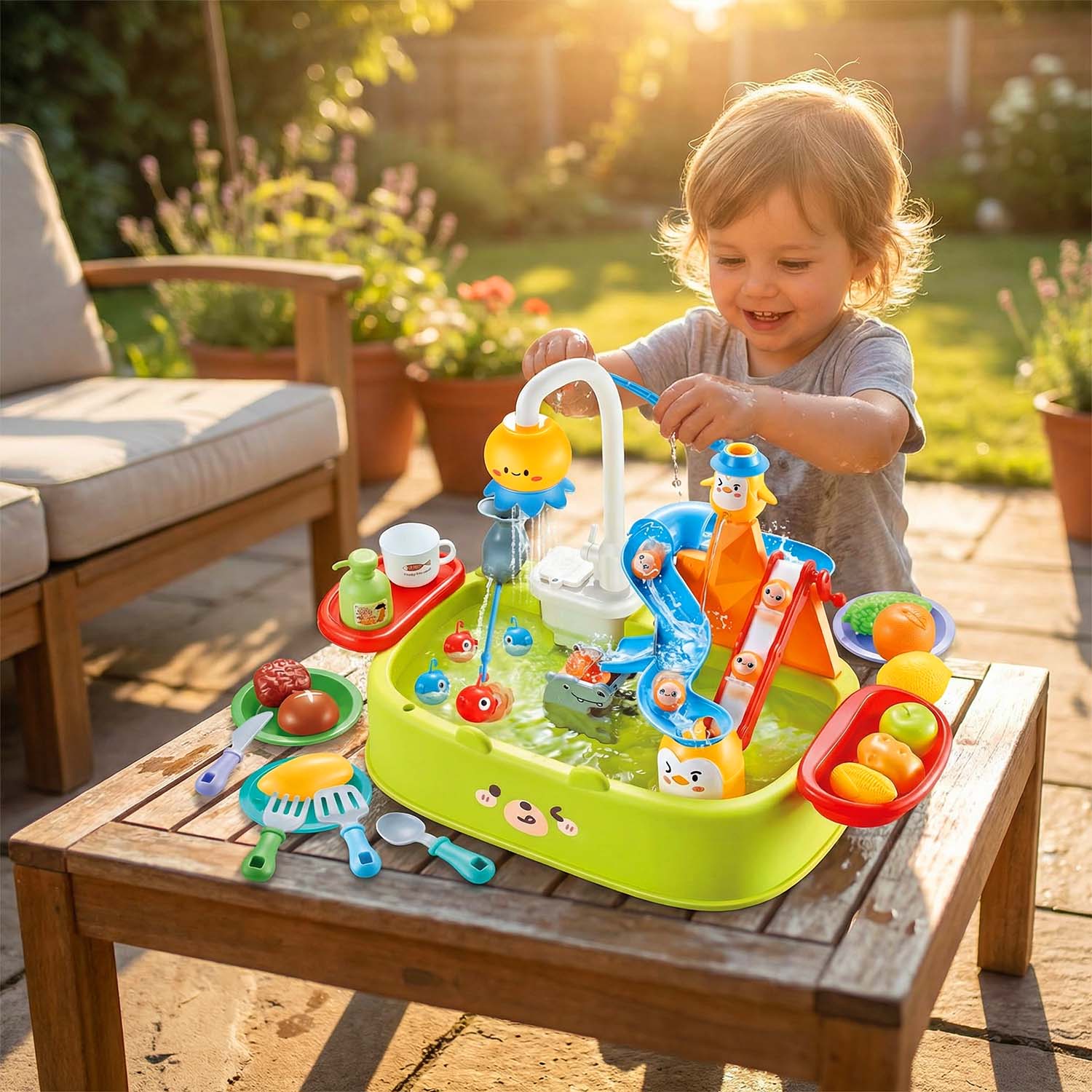 Educational water play table for kids