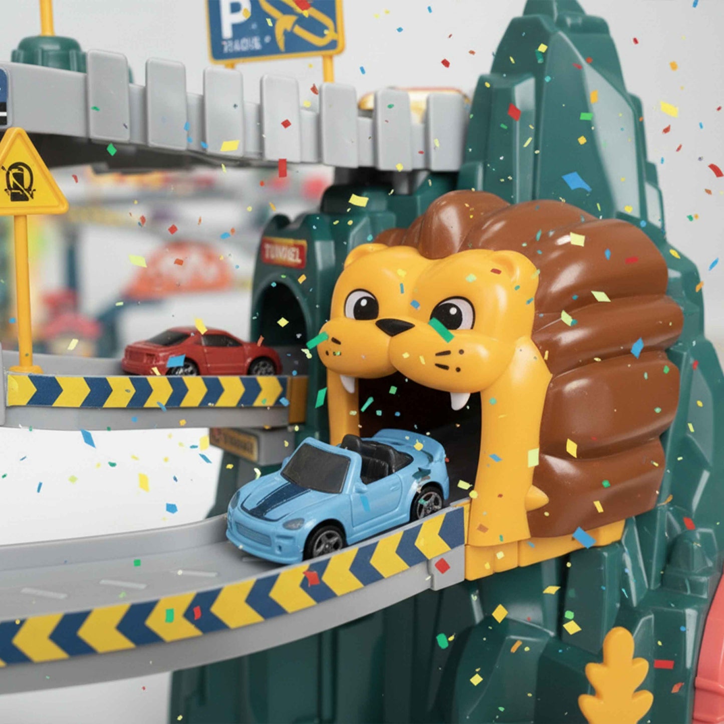 Lion Mountain Adventure Track Car Toy Set – Interactive Playset for Kids