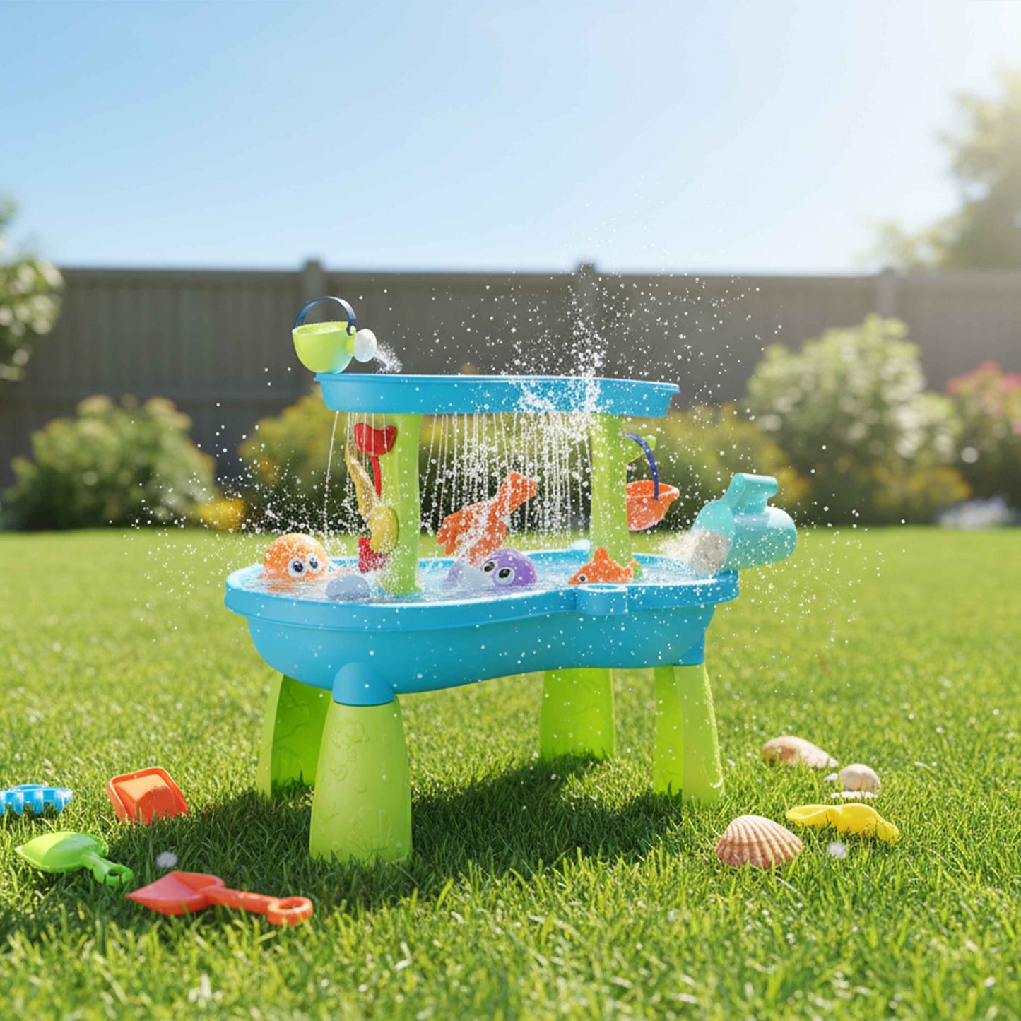 Kids Sand Water Play Table with Waterfall & Accessories (3+)