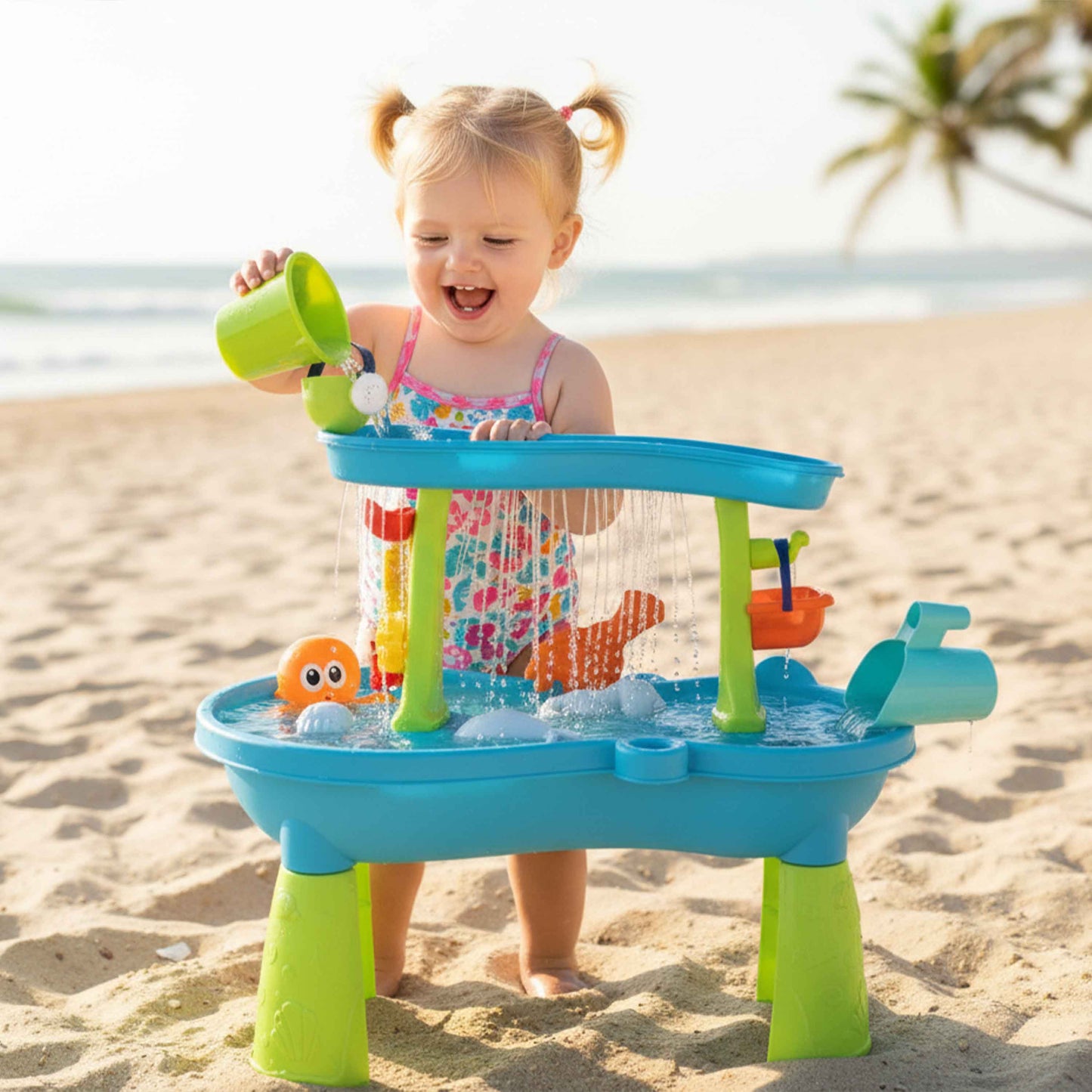 Kids Sand Water Play Table with Waterfall & Accessories (3+)