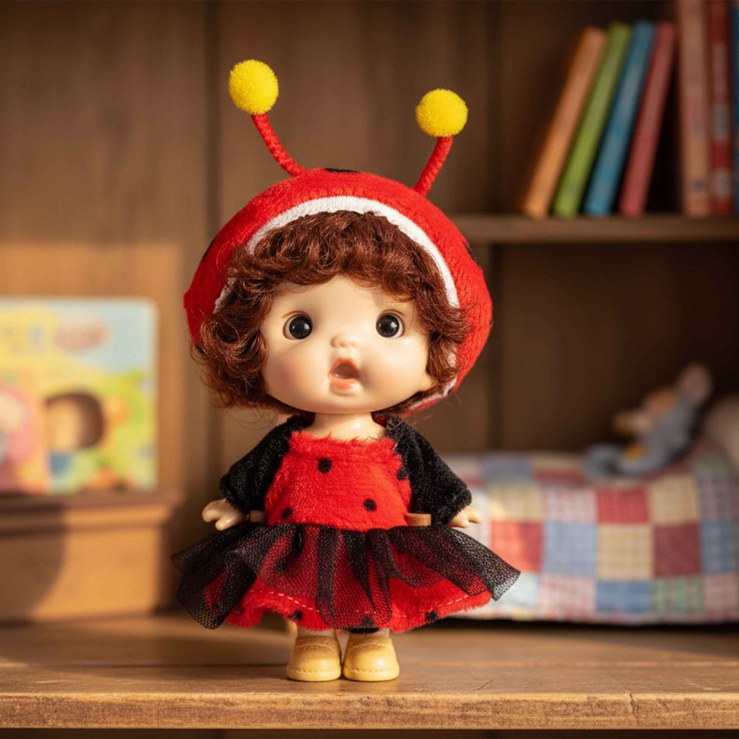 4-Inch Cartoon Doll – Ladybug Costume Collectible Toy