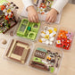 Magnolia Coffee flower building blocks set with floral café design and detailed architecture