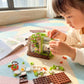 Decorative coffee shop miniature brick model with magnolia flower elements