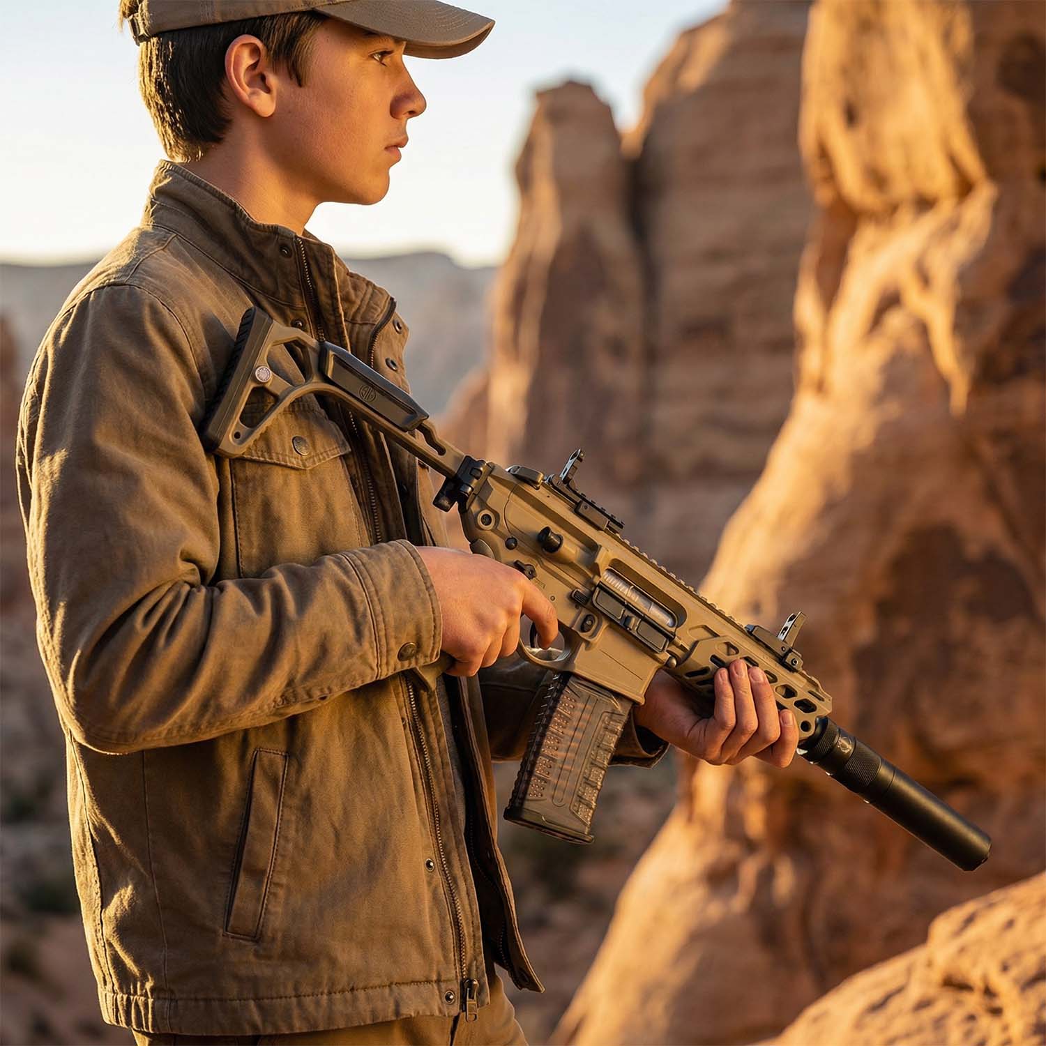 MCX toy with tactical rail and sights