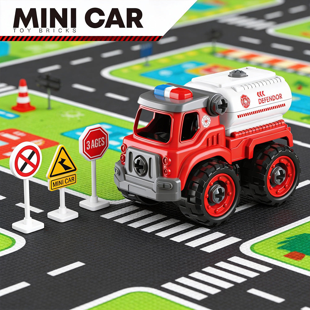 Mini Car Toy Bricks Fire Truck – DIY Assemble Educational Truck (26 PCS)