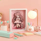 DIY 3D Stereoscopic Illustration with Wooden Frame – Cute Girl Design
