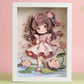 DIY 3D Sticker Frame Art – Lotus Girl (Wooden Frame) 22×17cm, 3+