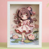 DIY 3D Sticker Frame Art – Lotus Girl (Wooden Frame) 22×17cm, 3+