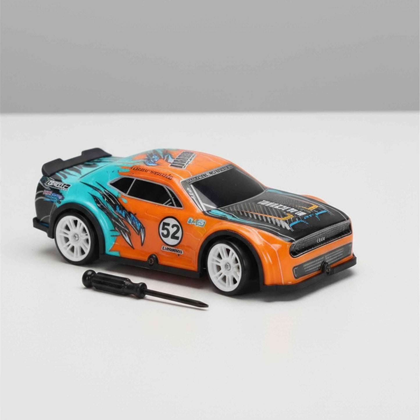 1:22 RC Drift Car 4WD 2.4GHz with LED Lights – USB Rechargeable (Blue/Red or Orange/Teal)