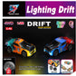 1:22 RC Drift Car 4WD 2.4GHz with LED Lights – USB Rechargeable (Blue/Red or Orange/Teal)