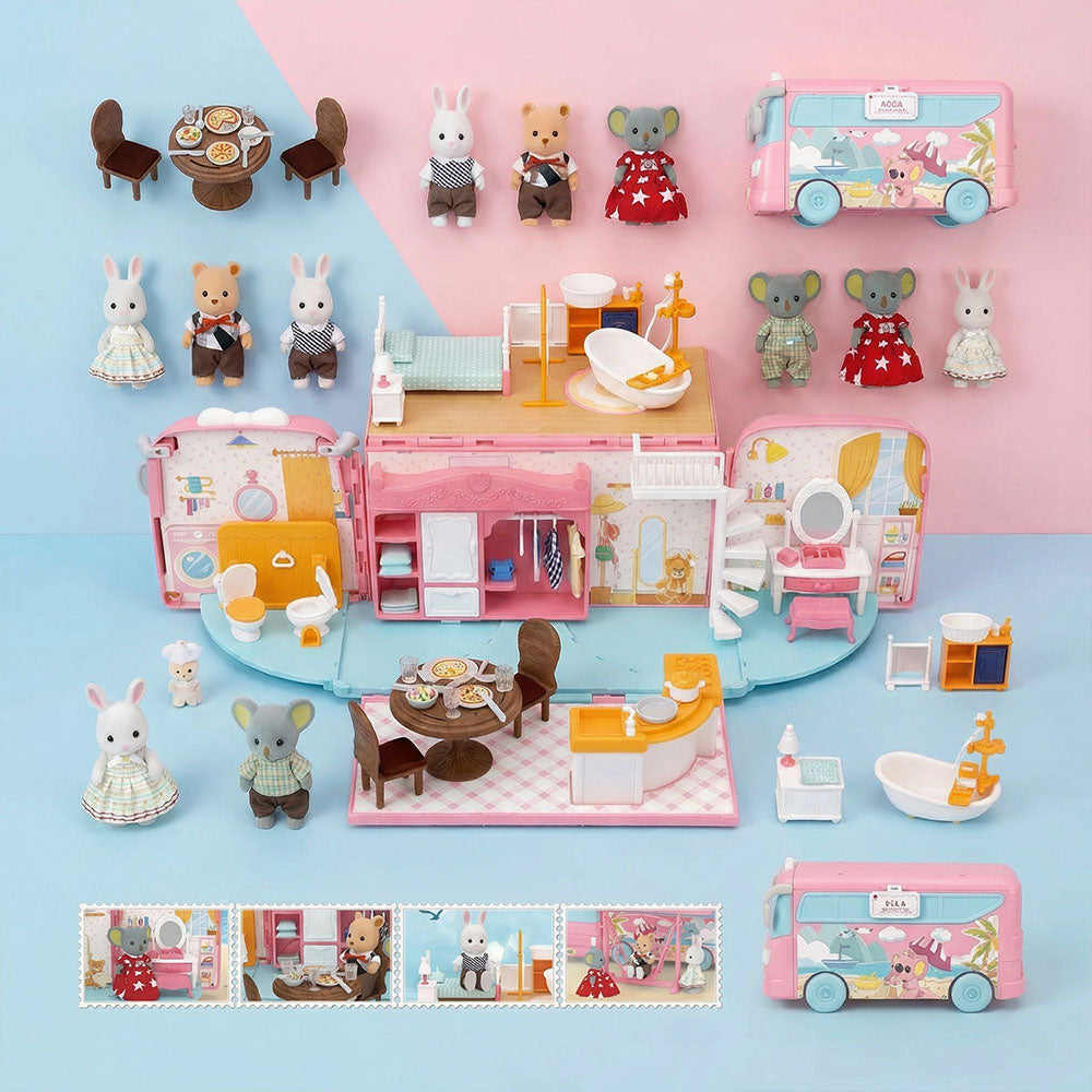 Kids indoor foldable dollhouse