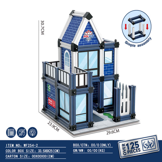 Police Station Educational Toy Set – 125 Pieces Building Playset