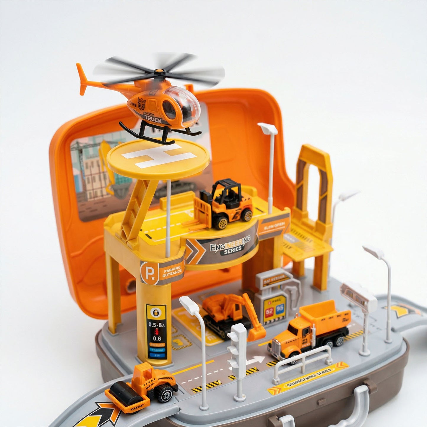 Portable engineering construction toy for kids