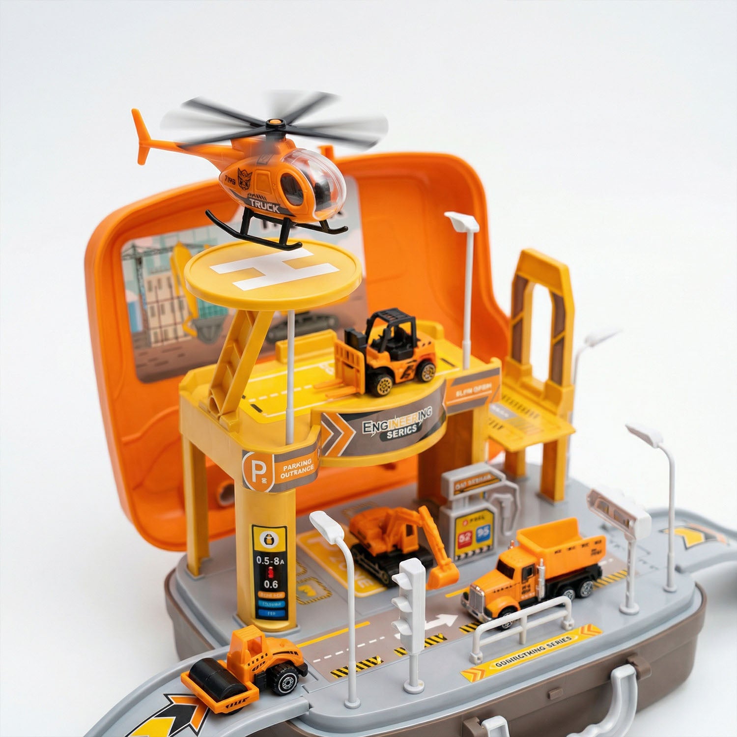 Portable engineering construction toy for kids