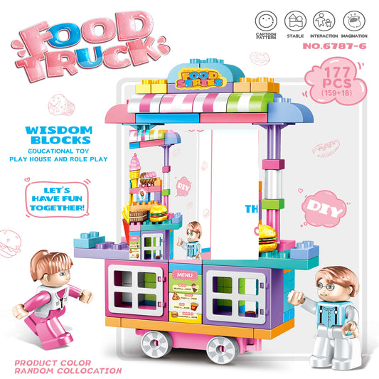 WISDOM BLOCKS Food Truck Building Blocks Set – 177 PCS