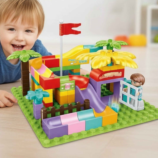 WISDOM BLOCK 2-in-1 Playground Slide Building Blocks Set (Two Scenarios)