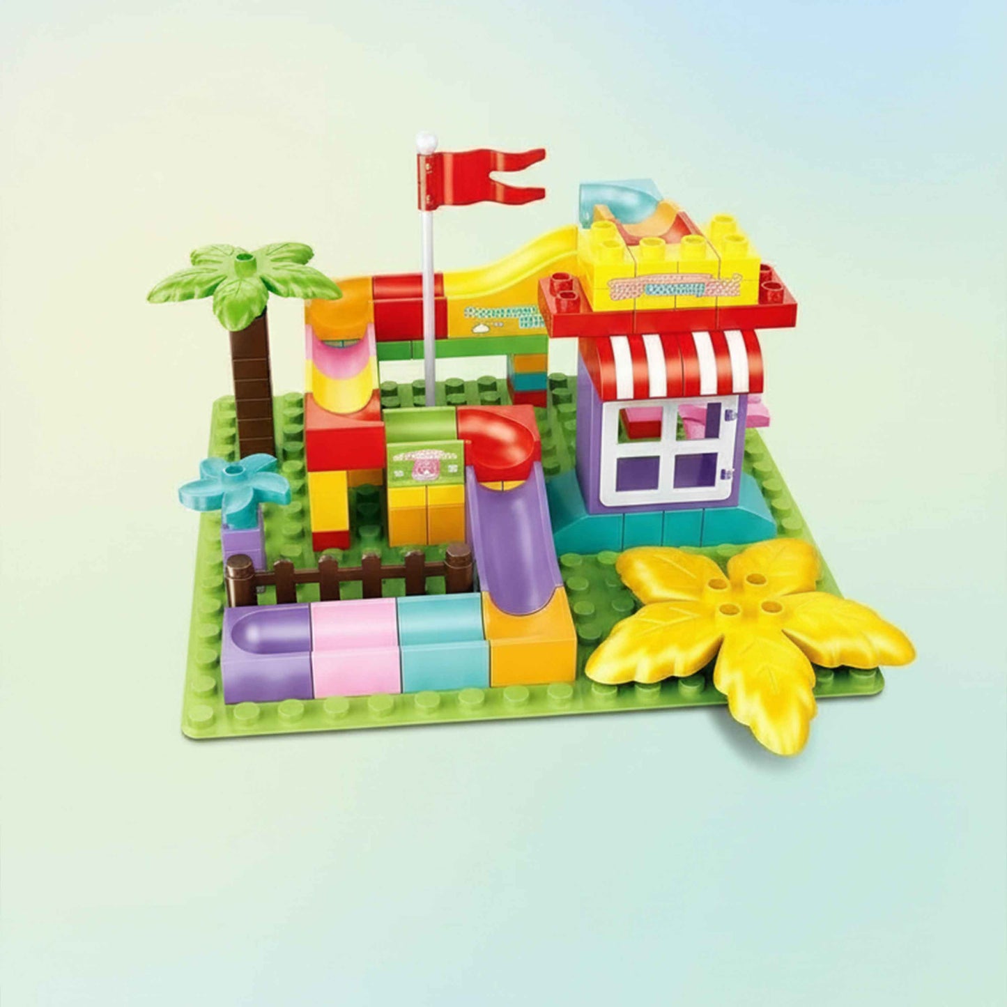 WISDOM BLOCK 2-in-1 Playground Slide Building Blocks Set (Two Scenarios)