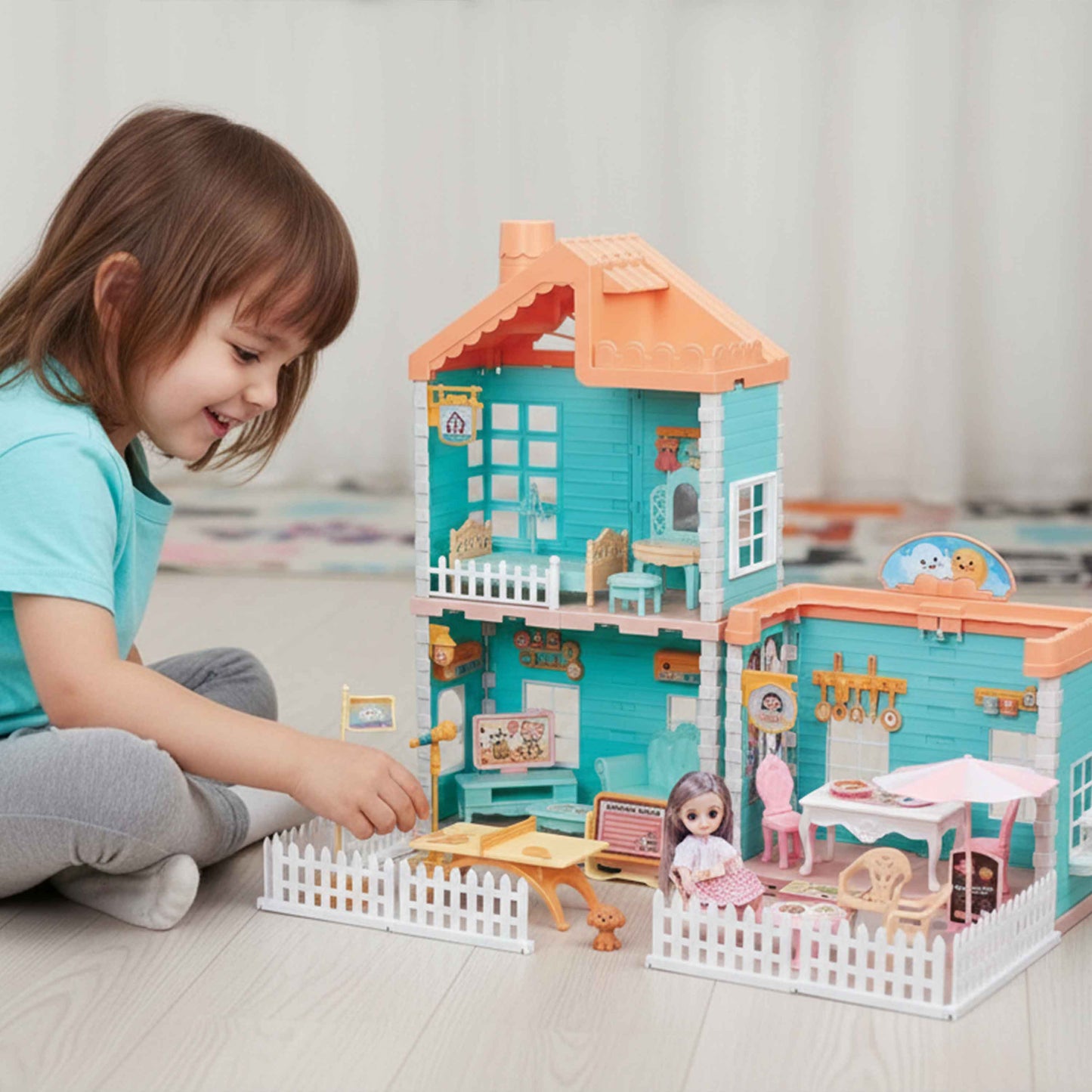 Princess House Dollhouse Set 125pcs – DIY Dream Home Playset for Kids (3+)