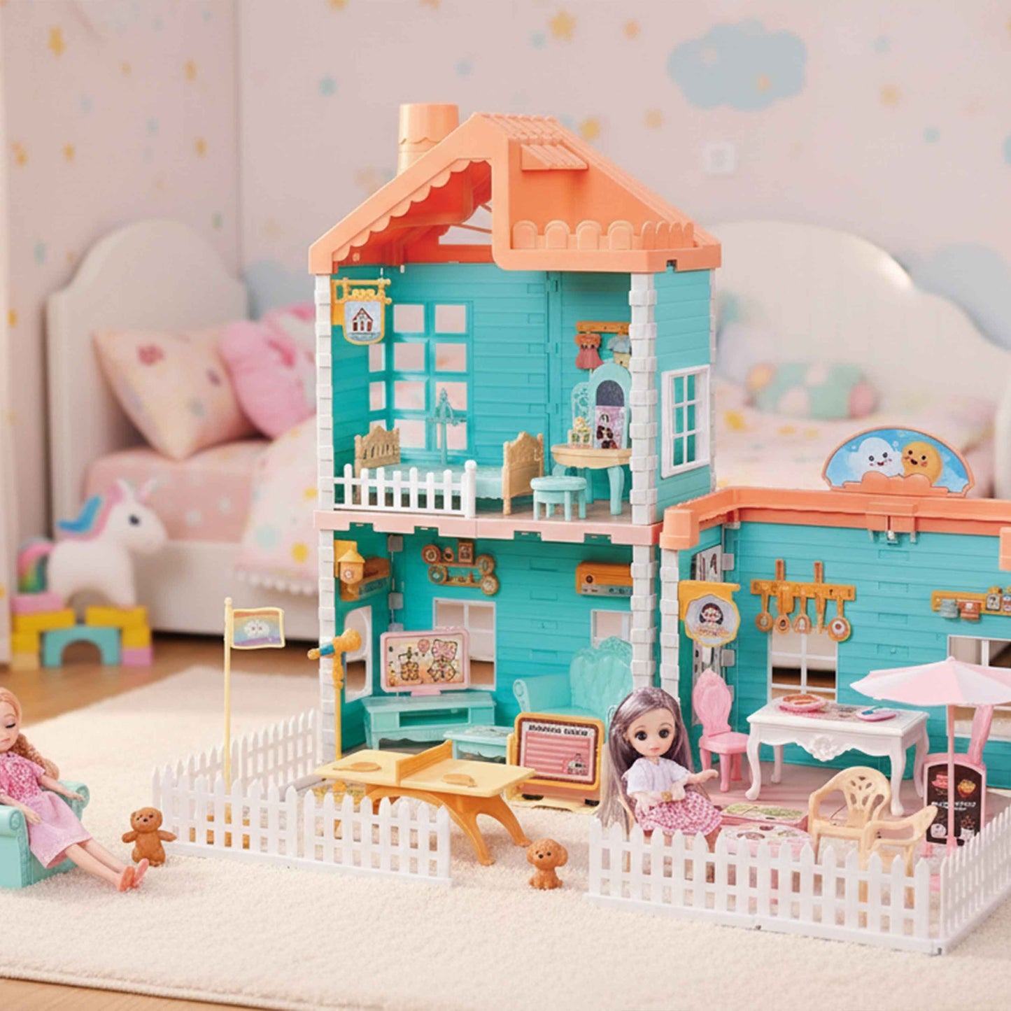 Princess House Dollhouse Set 125pcs – DIY Dream Home Playset for Kids (3+)