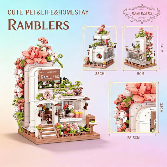 Ramblers Flower House Building Blocks Set with 1285 Pieces – Decorative Floral Home Miniature Brick Model for Creative Building and Display | Qatar