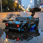Blue remote control drift car with LED demon eye lights
