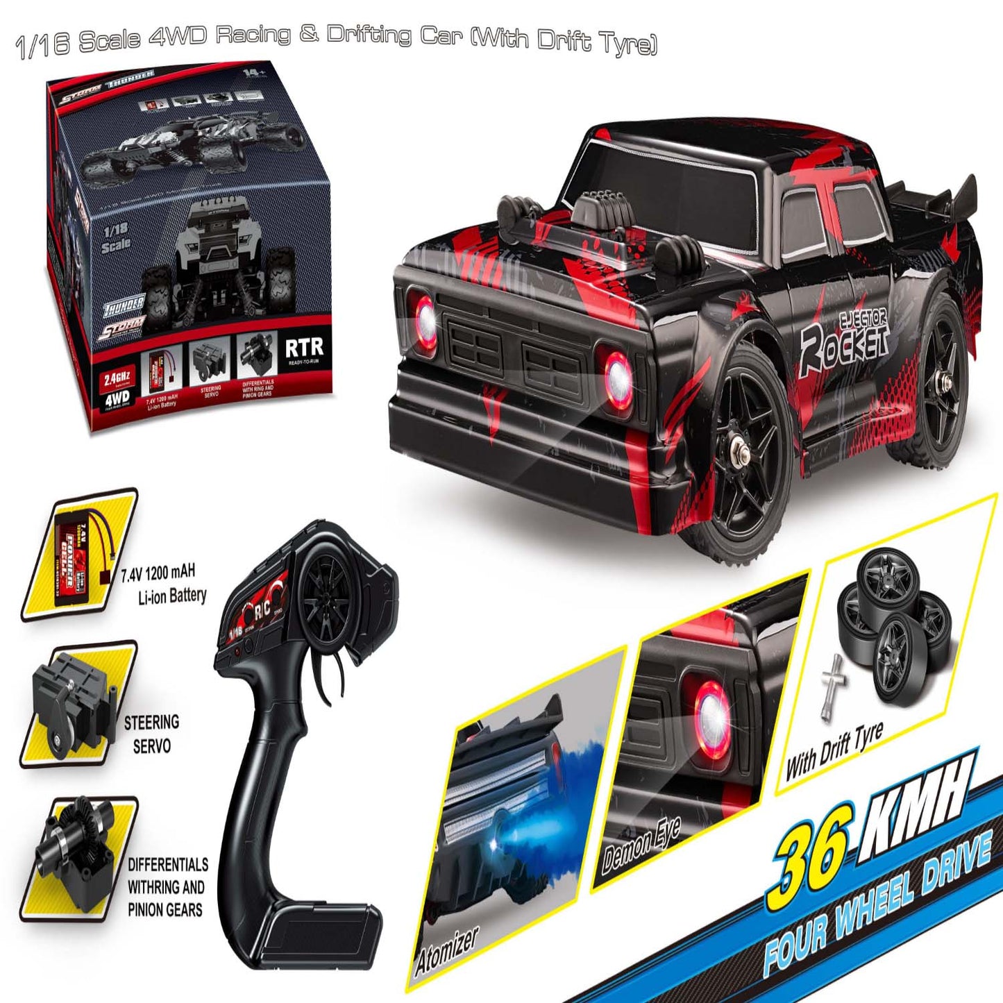 1/16 scale 4WD RC drift car 36KM/H in Qatar
