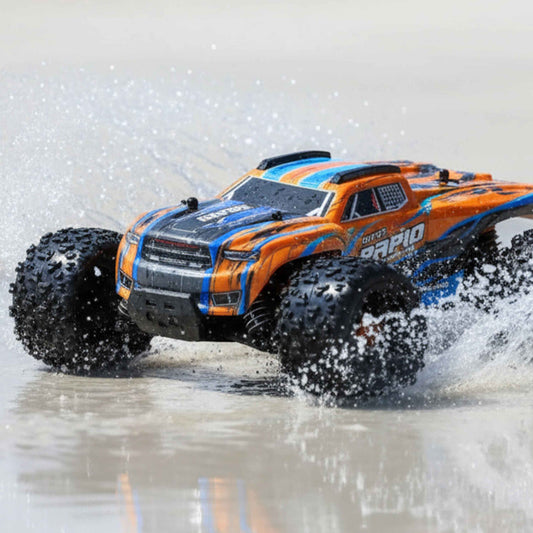 High Speed 1:20 RC Off-Road Truck 35+ km/h – 2.4GHz Remote Control Car with LED Lights (Orange Rapid)