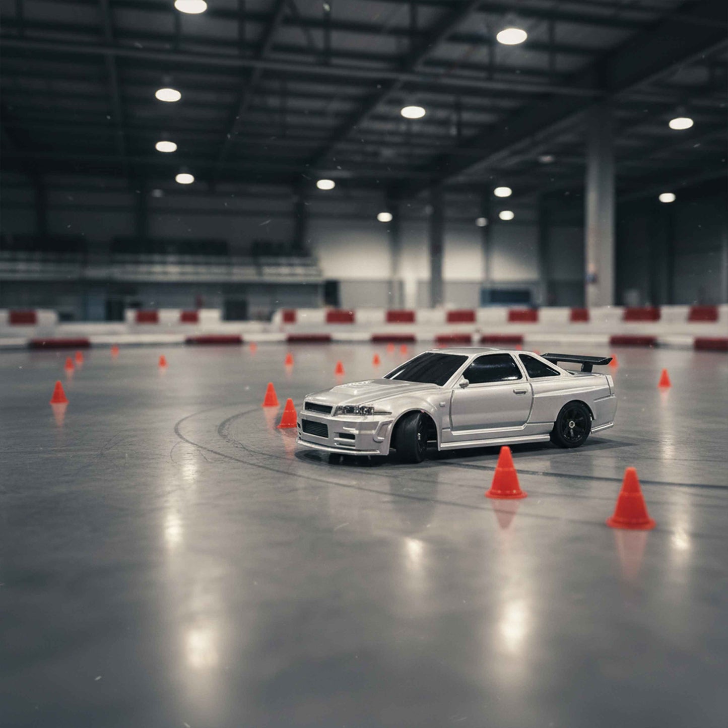 Nissan 1:43 Silver RC Drift Car with Gyro – 2.4GHz Remote Control, Type-C Rechargeable | Qatar