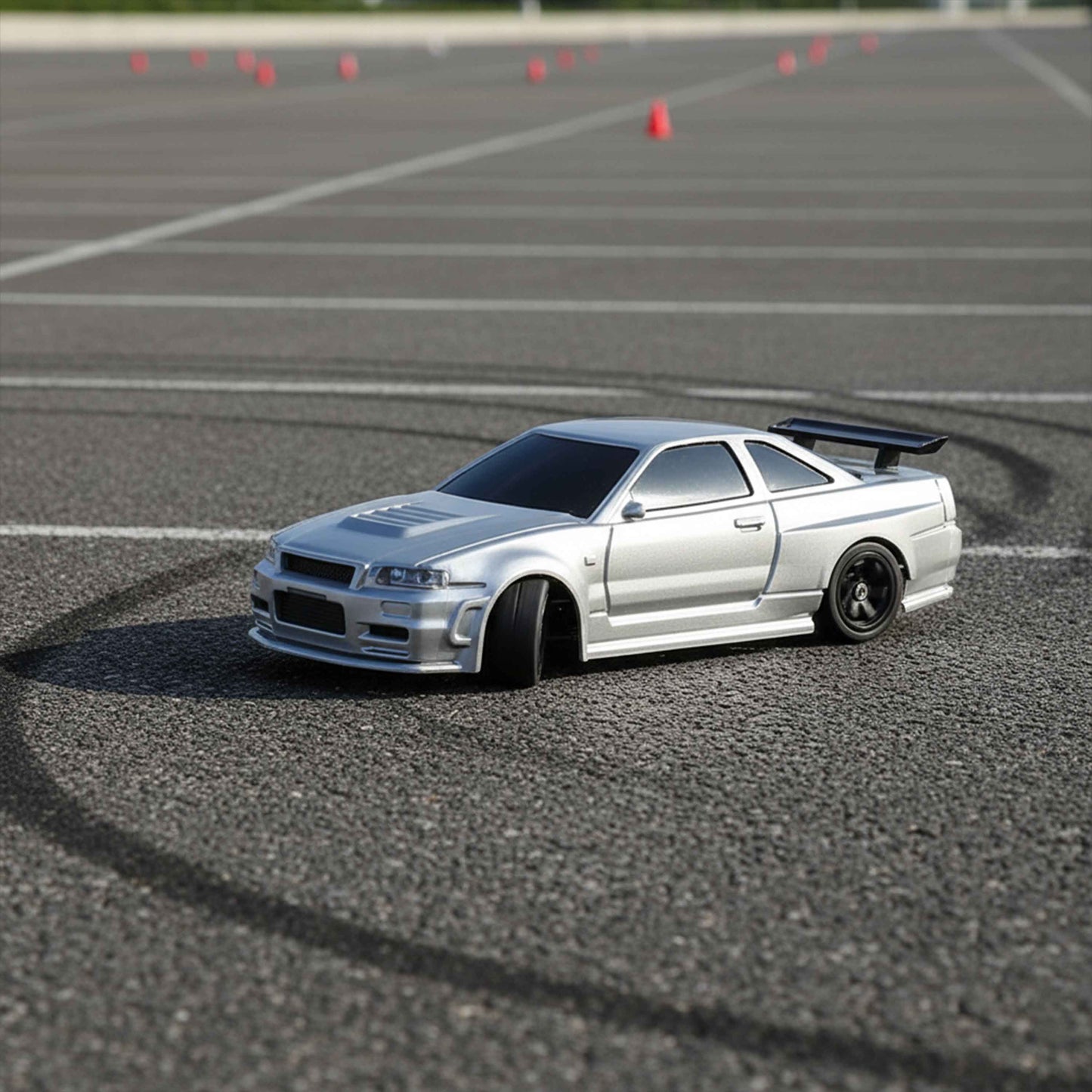 Nissan 1:43 Silver RC Drift Car with Gyro – 2.4GHz Remote Control, Type-C Rechargeable | Qatar