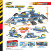 Police Station 4-in-1 Parking Garage Playset + 2 Die-Cast Cars