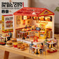 Creative DIY miniature restaurant scene kit finished size 19x19x21.5cm