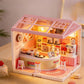 DIY mini world miniature bubble tea shop model kit with café counter décor
