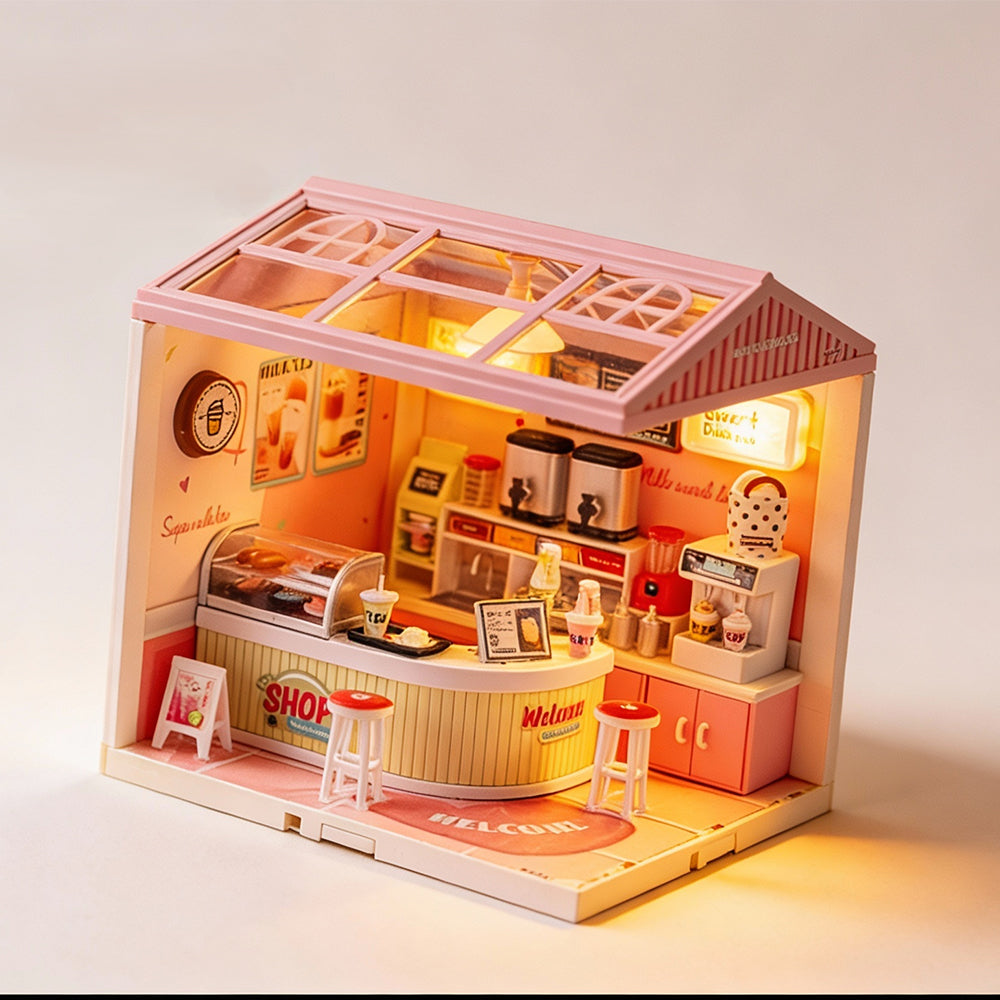 Creative DIY miniature shop scene kit finished size 19x19x21.5cm
