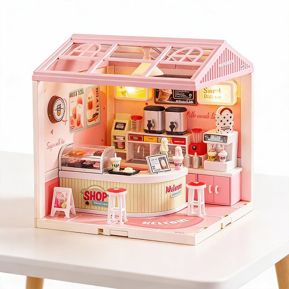 DIY mini world milk tea shop miniature model display set