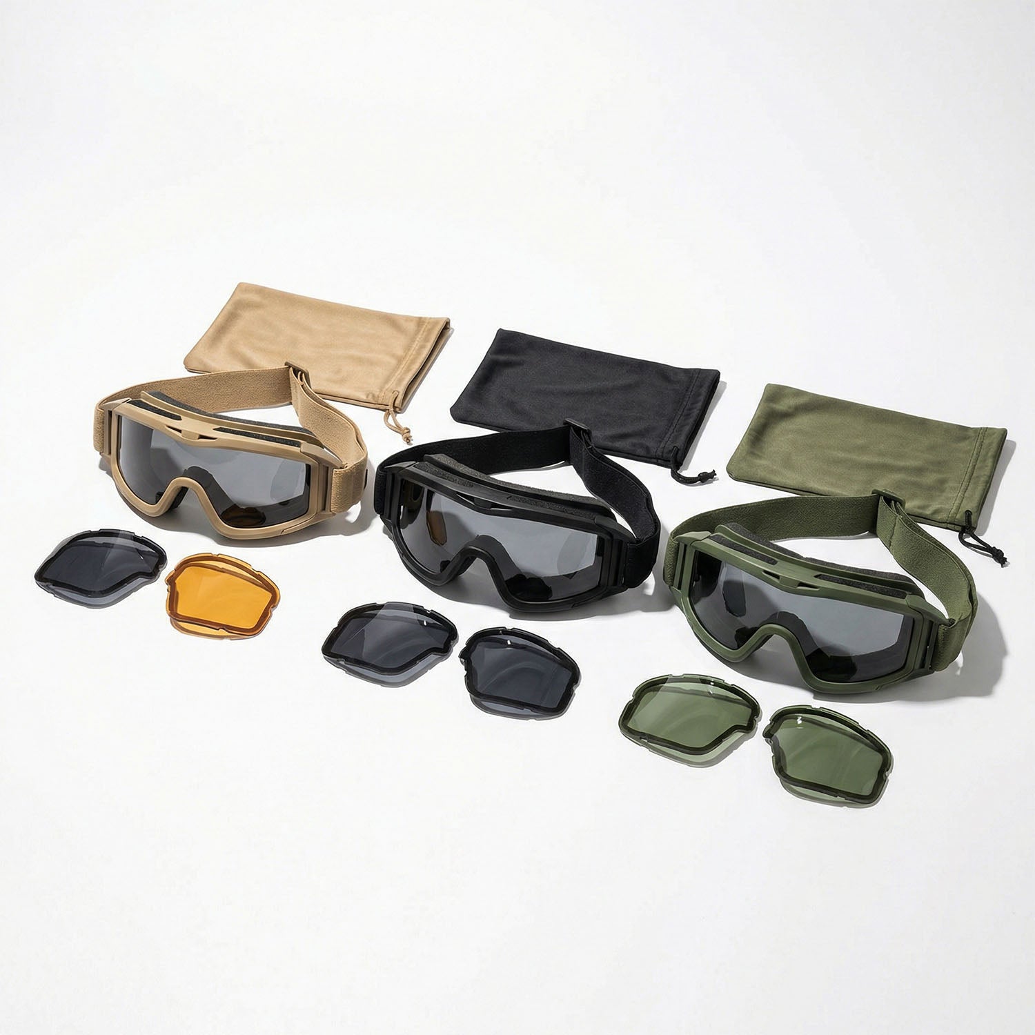 Tactical airsoft goggles with interchangeable lenses