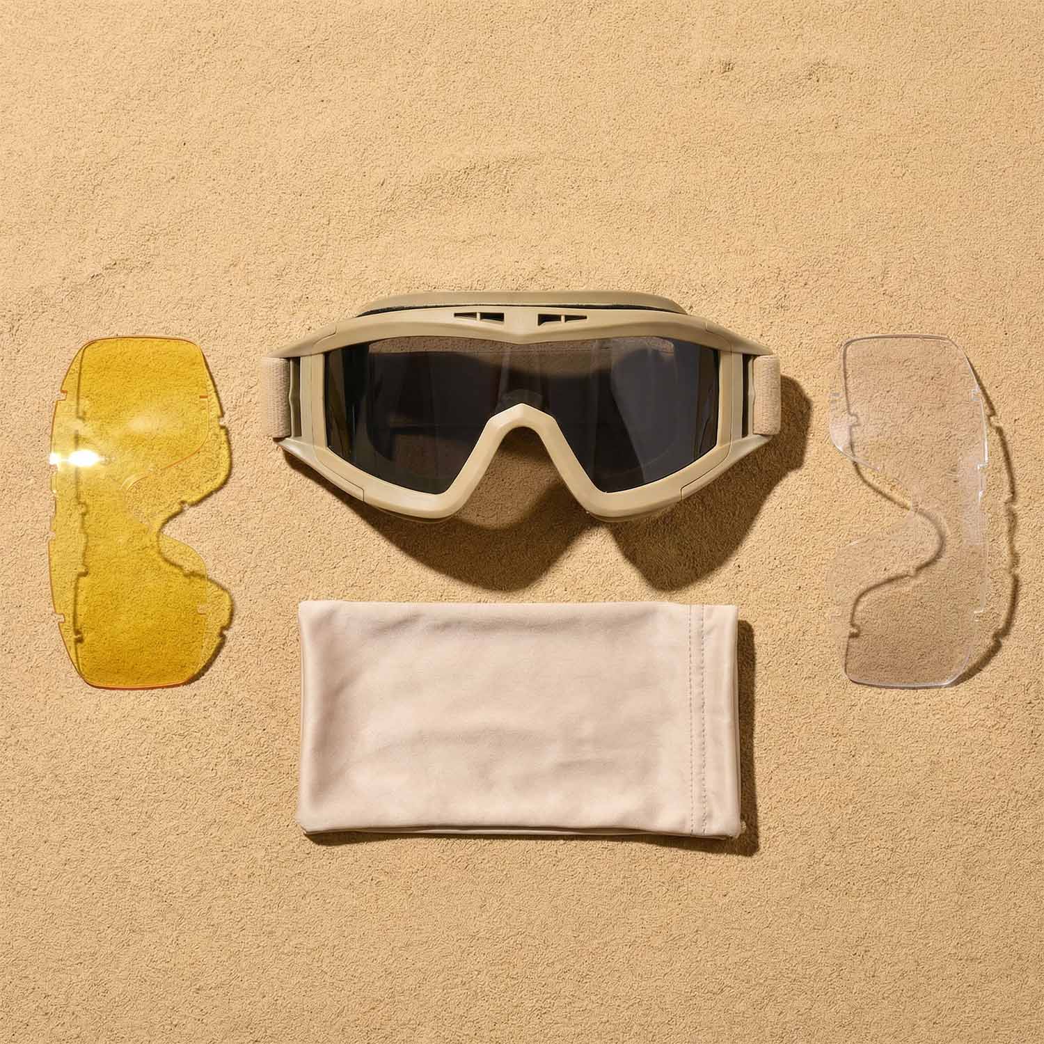 Tactical goggles with face cover and pouch