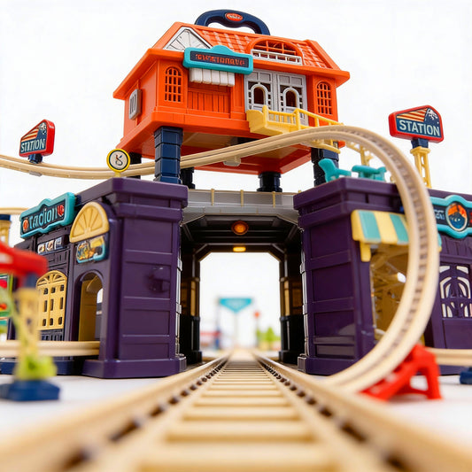 206 piece educational train play set with carry case